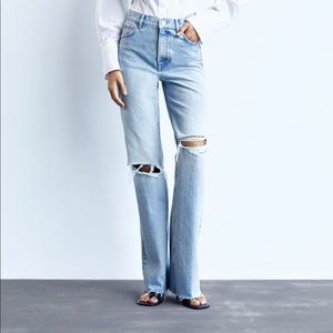 Zara Wide Leg High Rise Jeans